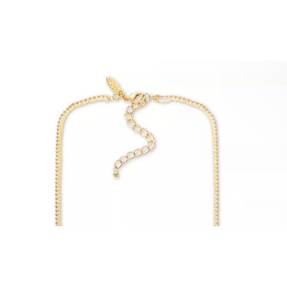 Stunning Gold Tone Crystal Pendant Necklace 36" Elegant Fashion Chic Statement - Picture 5 of 5